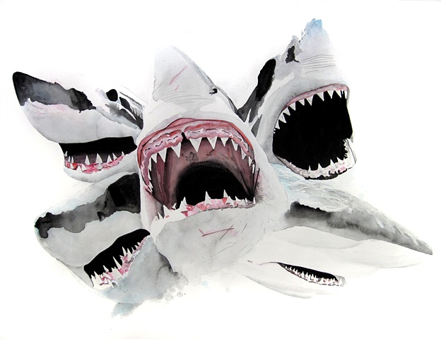 sharks jaws painted by Corbett Sparks