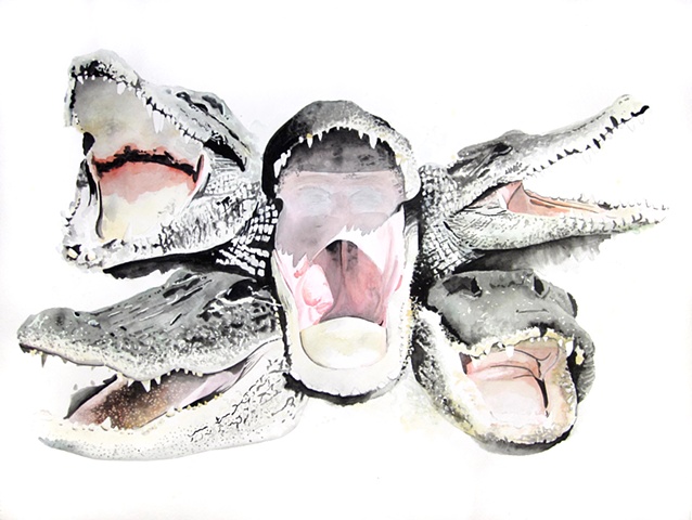 alligators and crocodiles painted by Corbett Sparks