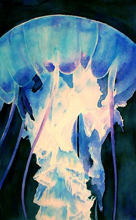 blue jellyfish painting