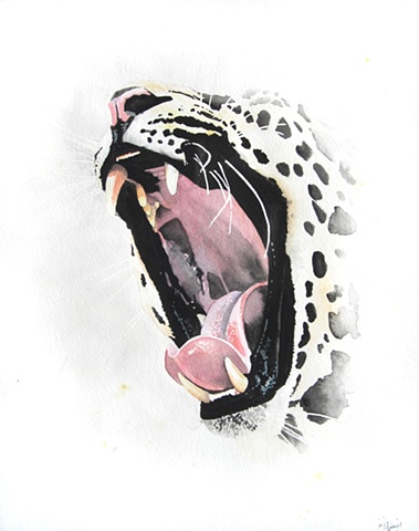leopard watercolor painting by Corbett Sparks