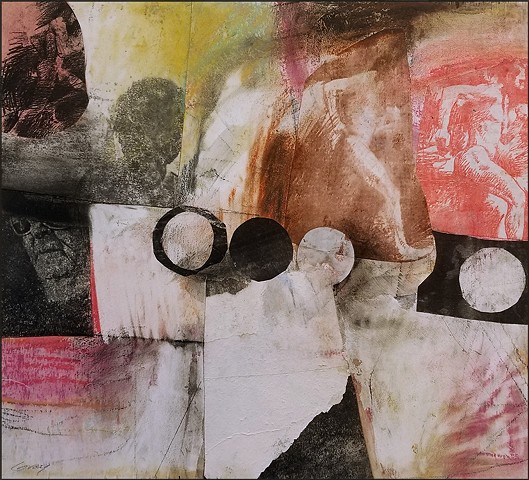 mixed media, running_man, abstract, figurative, collage, pastel, charcoal, drawing, contemporary_art