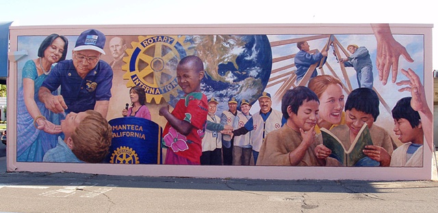 Mural, exterior mural, montage, Rotary projects, figurative, colorful