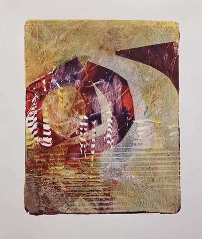 acrylic, abstract, work on paper, monotype, gel plate, gelli