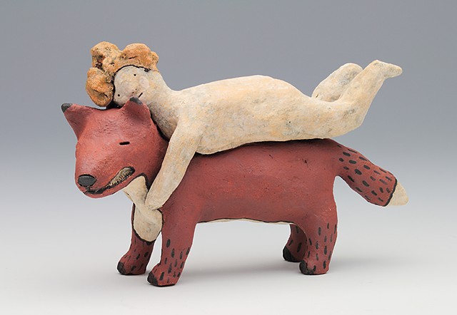 ceramic figure animal fox by Sara Swink