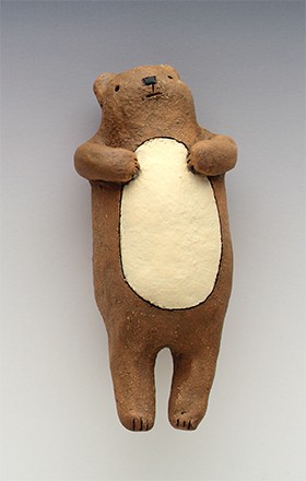 ceramic figure animal teddy bear by Sara Swink