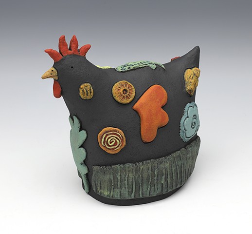 ceramic bird chicken by Sara Swink