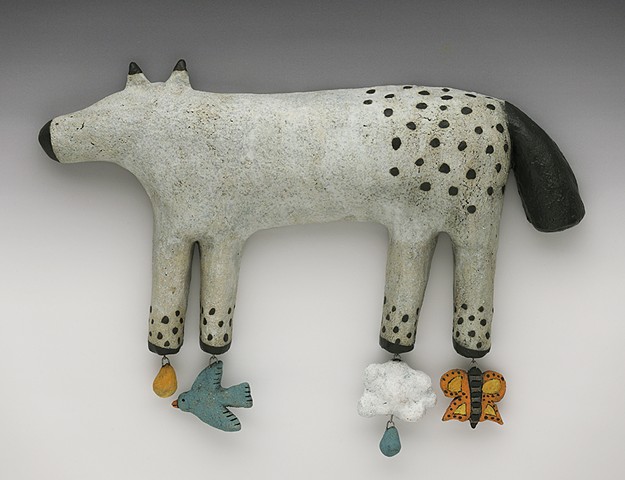 Spotted Horse with Cloud wall piece
