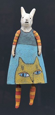 ceramic figure with animals by Sara Swink