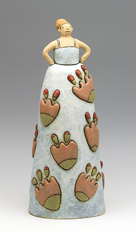 ceramic figure flower girl bloom by Sara Swink