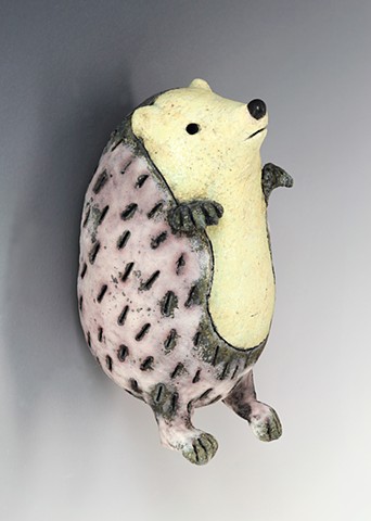 ceramic figure hedgehog pottery by Sara Swink