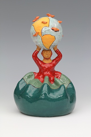 clay ceramic sculpture by sara swink woman figure earth