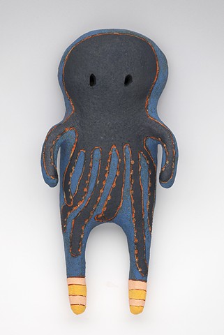 clay ceramic pottery figure octopus by sara swink