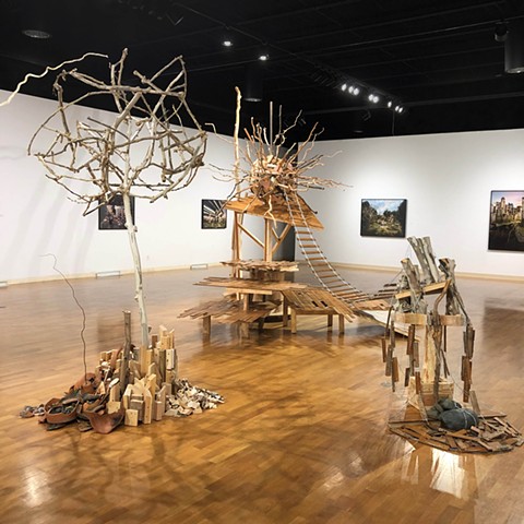 Heather Brammeier reclaimed wood sculptural installation by Heather Brammeier