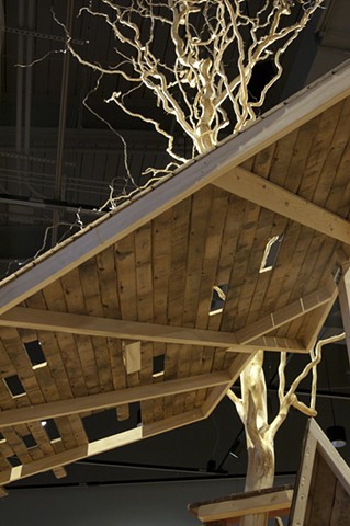 heather brammeier artwork installation sculpture tree reclaimed materials