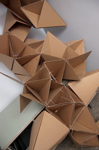 Heather Brammeier installation temporary art cardboard zip ties