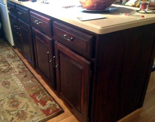 Restained Kitchen Cabinets AFTER