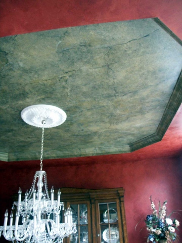 Marbled Ceiling and Raised Textured Walls