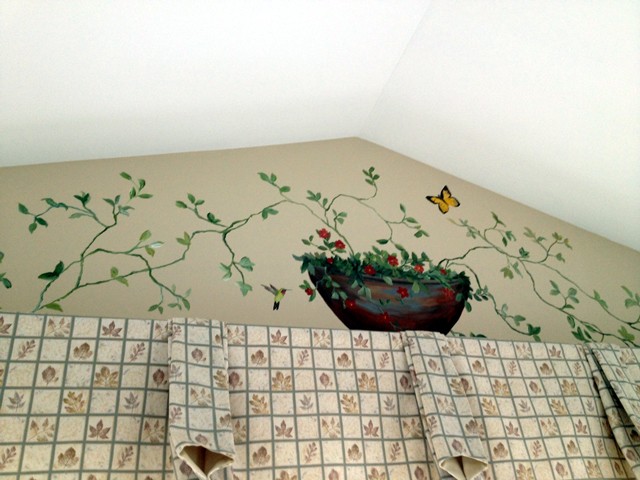 kitchen - painted vines and birds