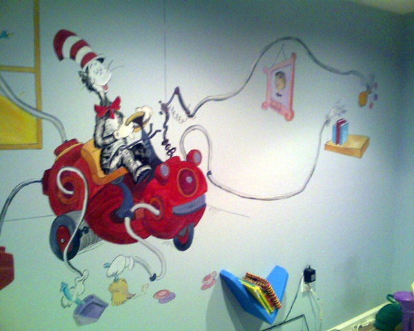 Cat and the Hatr Playroom Mural