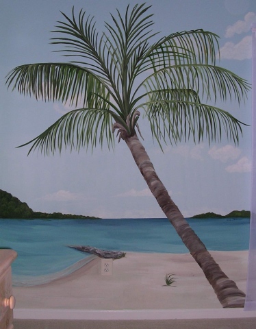 Palm Tree Beach Mural