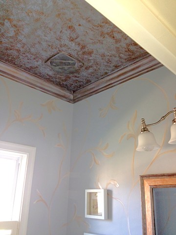 Handpainted walls, modlings and ceiling