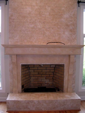 Limestone Fireplace