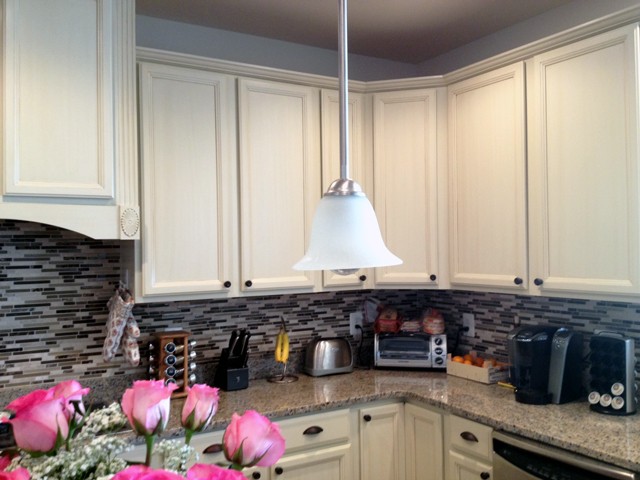 Painted Kitchen Cabinets with a Warm Glaze