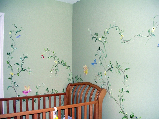 Vines and fairy mural