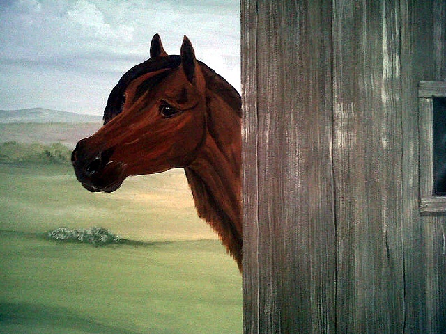 Horse and Barn Mural
