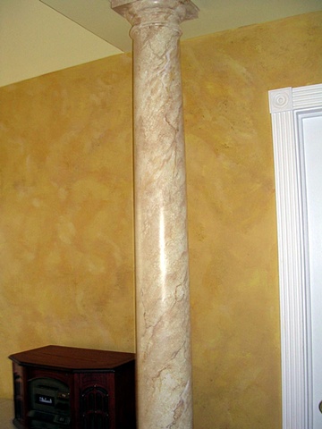 Distressed Italian Finish with Marbled Columns