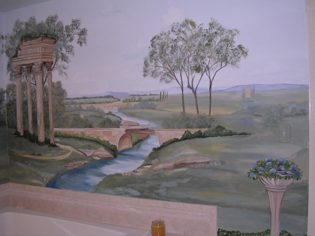 Master Bath Landscape Mural