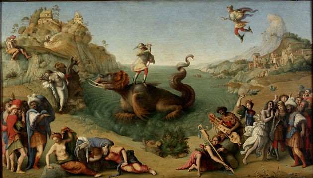
Piero di Cosimo (1462-1522) Perseus Freeing Andromeda, Oil on Canvas, 1510 or 1513, 28”x48” (Uffizi, Florence)