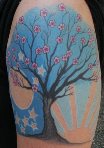 tree tattoo dawn dusk steven williamson tattoo artist providence rhode island (ri) tattoo Rhode Island Providence