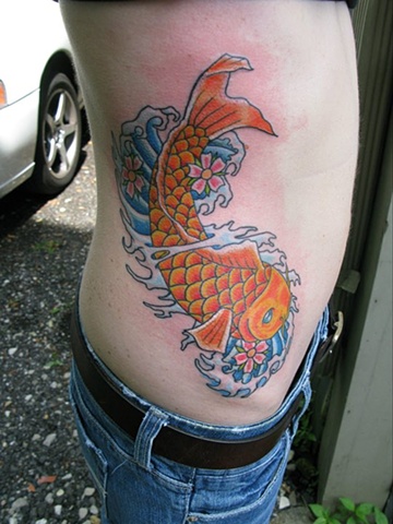 Koi Side Tattoo steven williamson tattoo artist providence rhode island (ri) tattoo Rhode Island Providence