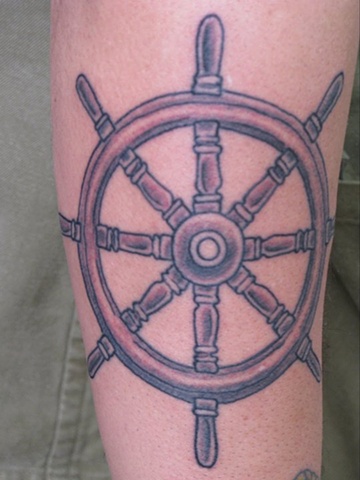 ship wheel tattoo steven williamson tattoo artist providence rhode island (ri) tattoo Rhode Island Providence