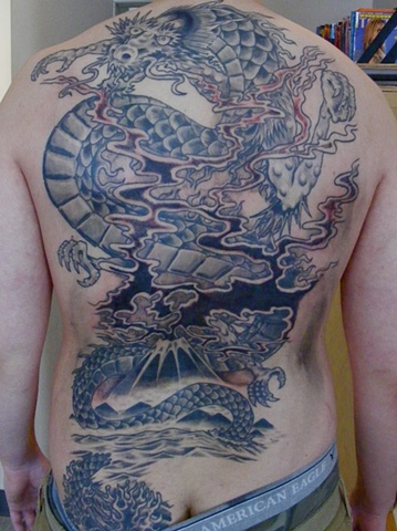 Dragon Backpiece steven williamson tattoo artist providence rhode island (ri) tattoo Rhode Island Providence
