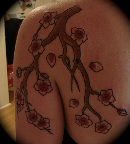 Cherry blossom tree branch tattoo Providence Rhode Island RI