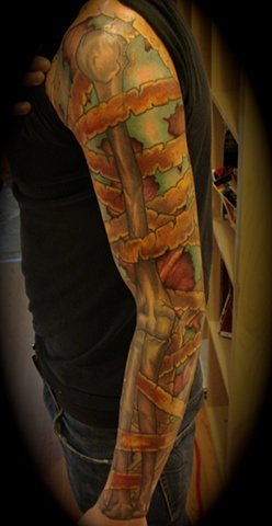 zombie mummy skeletal work arm re-work cover up tattoo  Providence Rhode Island RI