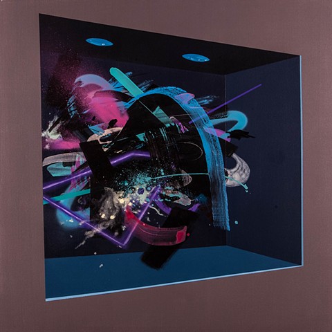 Abstract Painting in Blue/Black Display