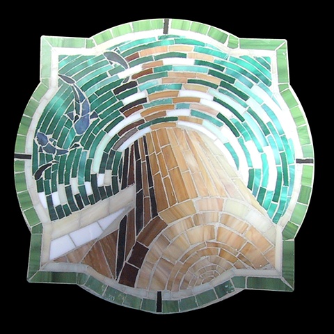 "Pier" mosaic panel courtyard inlay, by Kate Jessup