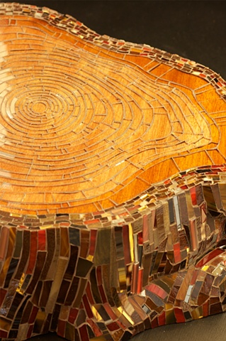 Glass Mosaic Stump by Kate Jessup art