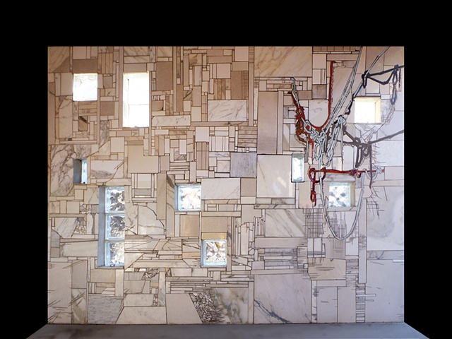 Fine Mess Mosaic wall installation in Truth or Consequences, New Mexico by Kate Jessup
