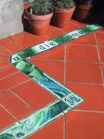 Mosaic patio installation in Picton, New Zealand by Kate Jessup