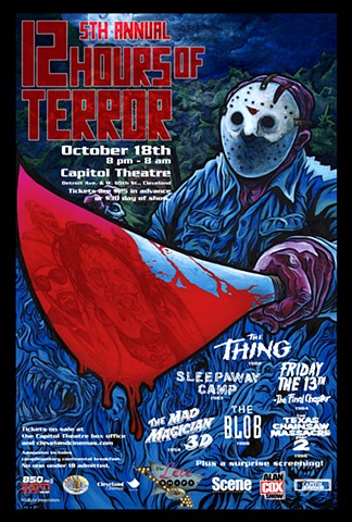 Cleveland Cinemas 12 Hours of Terror Jason Friday the 13th art CHOD