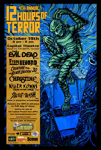 Cleveland Cinemas 12 Hours of Terror Creature from the Black Lagoon art CHOD