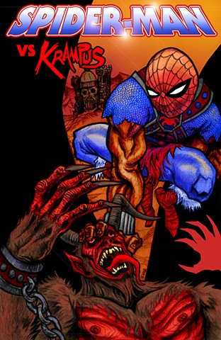 Spider-Man vs Krampus - Christmas Sketch Cover