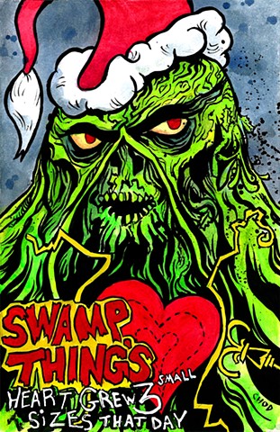 Swamp Thing / The Grinch - Christmas Sketch Cover