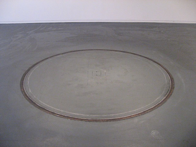 burn out: state dependent memory, 
cleaned gallery floor. 
240 cm dia.