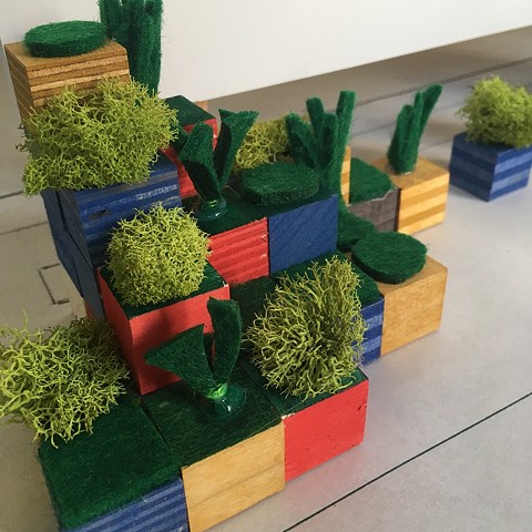 Milk crate garden model (detail)