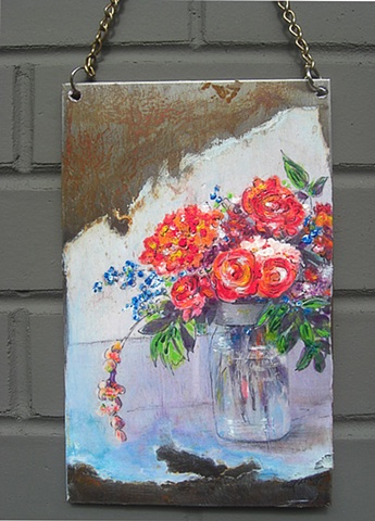 recycled metal painting